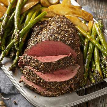 Pepper Herb-Crusted Beef Tenderloin recipe