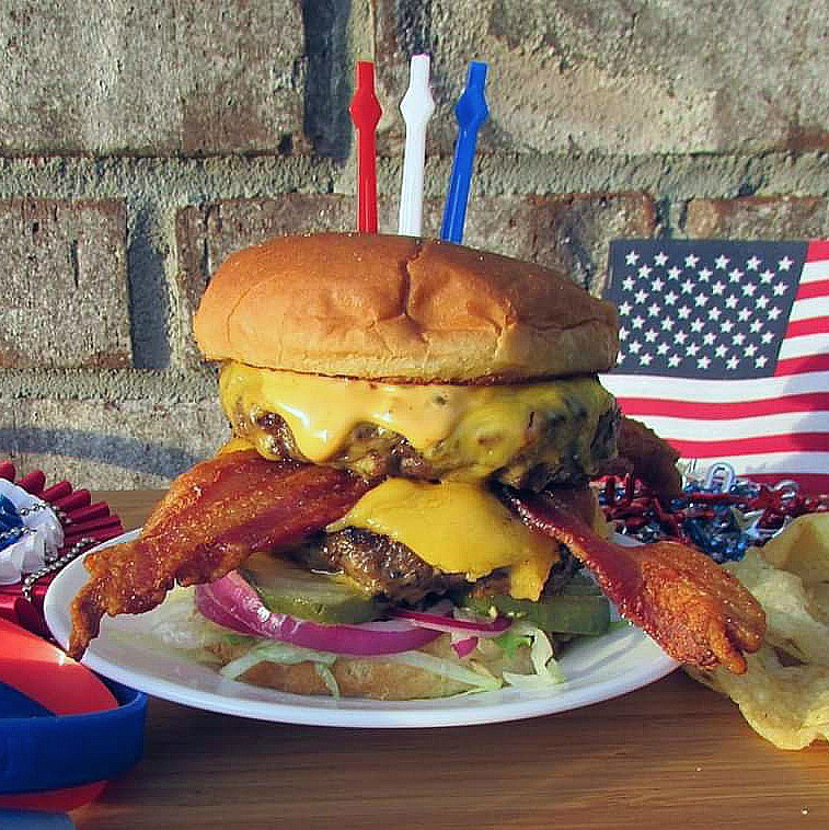 All-American Double Decker Cheddar Bacon Steakburger Recipe